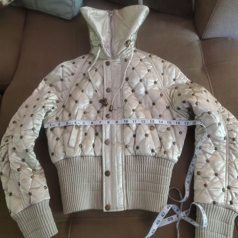💯Catherine Malandrino Studded Bomber Jacket - Picture 6 of 16